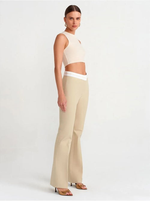 Geribde katoenen crop top dilvin - Kiabi