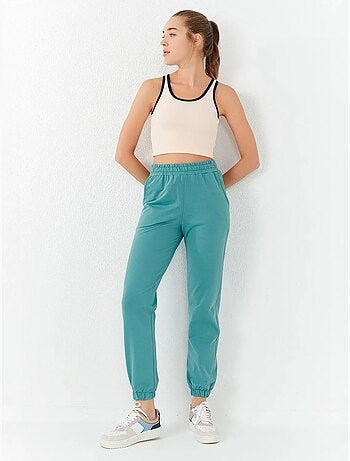 Geribde mouwloze crop top tommy