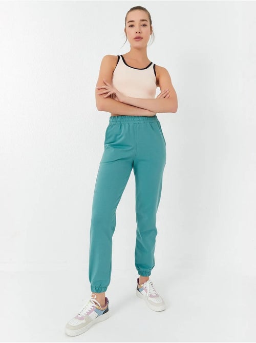Geribde mouwloze crop top tommy - Kiabi
