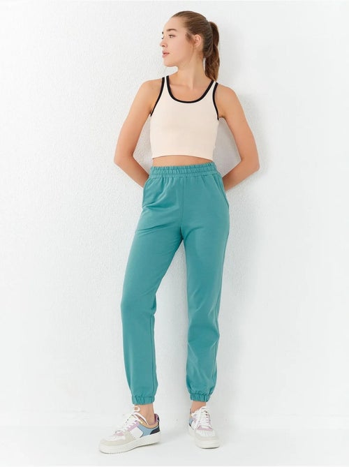 Geribde mouwloze crop top tommy - Kiabi