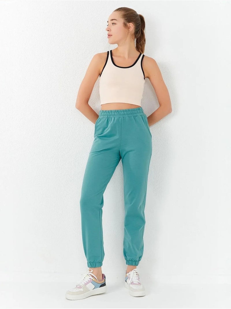 Geribde mouwloze crop top tommy Klei-beige - Kiabi