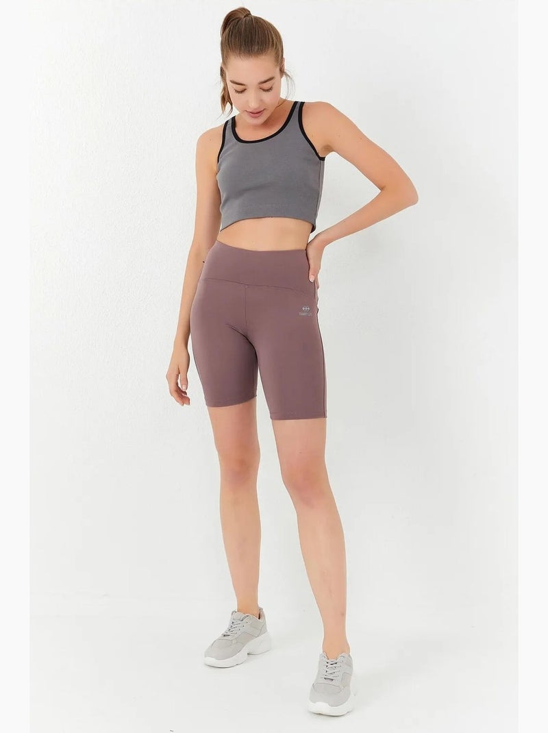 Geribde mouwloze crop top tommy Middengrijs - Kiabi