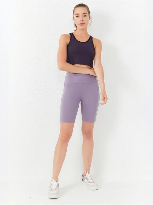Geribde mouwloze crop top tommy - Kiabi
