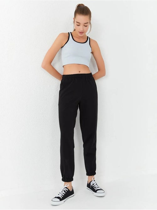 Geribde mouwloze crop top tommy - Kiabi