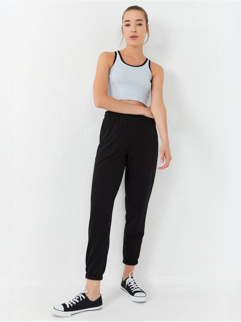 Geribde mouwloze crop top tommy Pastelblauw - Kiabi