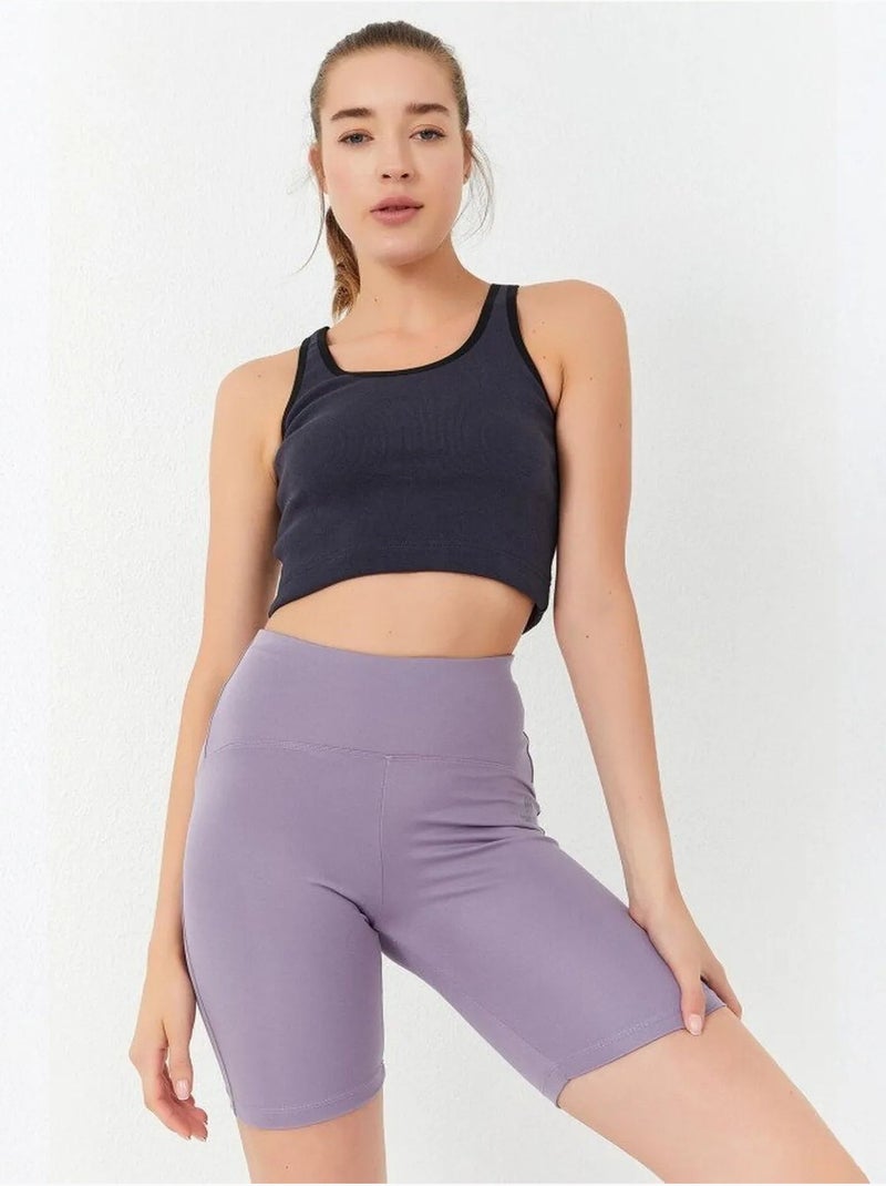 Geribde mouwloze crop top van katoenmix tommy Zwart - Kiabi