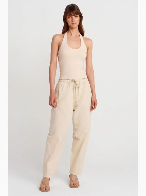 Geribde mouwloze halterblouse dilvin - Kiabi