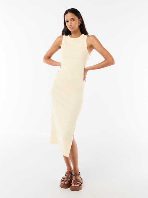 Geribde mouwloze midi-jurk - Kiabi