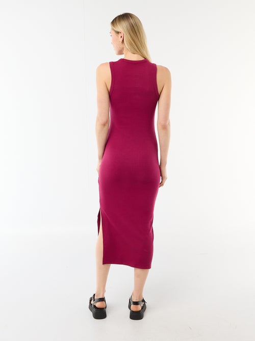 Geribde mouwloze midi-jurk - Kiabi