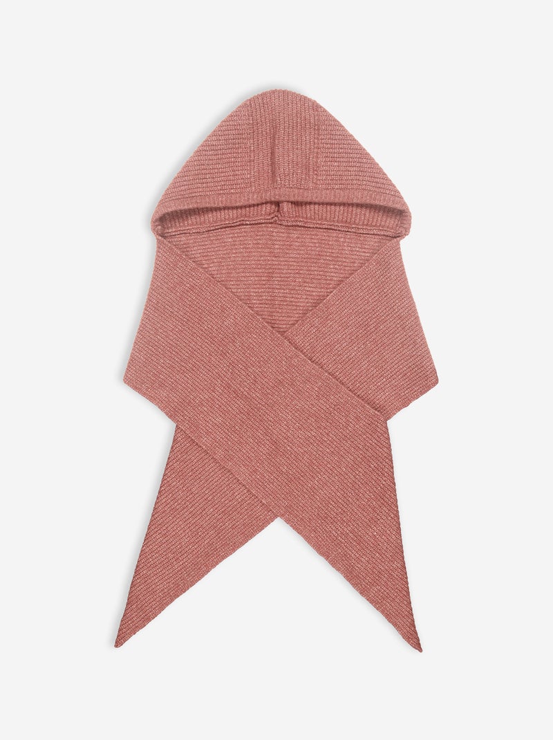 Geribde sjaal met geïntegreerde capuchon Rood - Kiabi