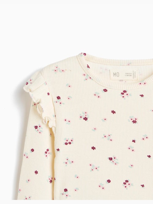 Geribde trui met bloemen, mo fashion - Kiabi