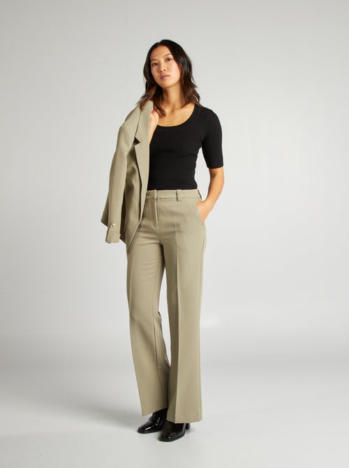 Geribde trui met korte mouwen - Kiabi