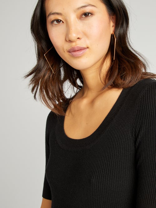 Geribde trui met korte mouwen - Kiabi