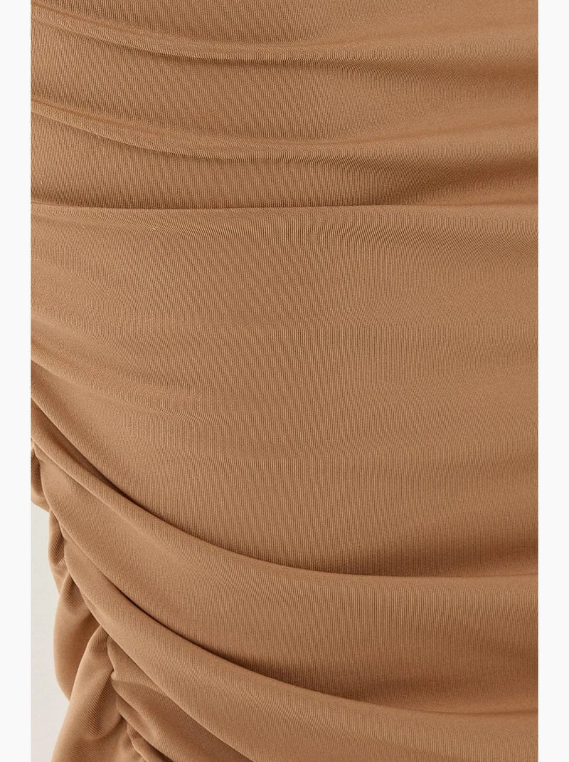 Gerimpelde midi-rok Natuurlijk beige - Kiabi