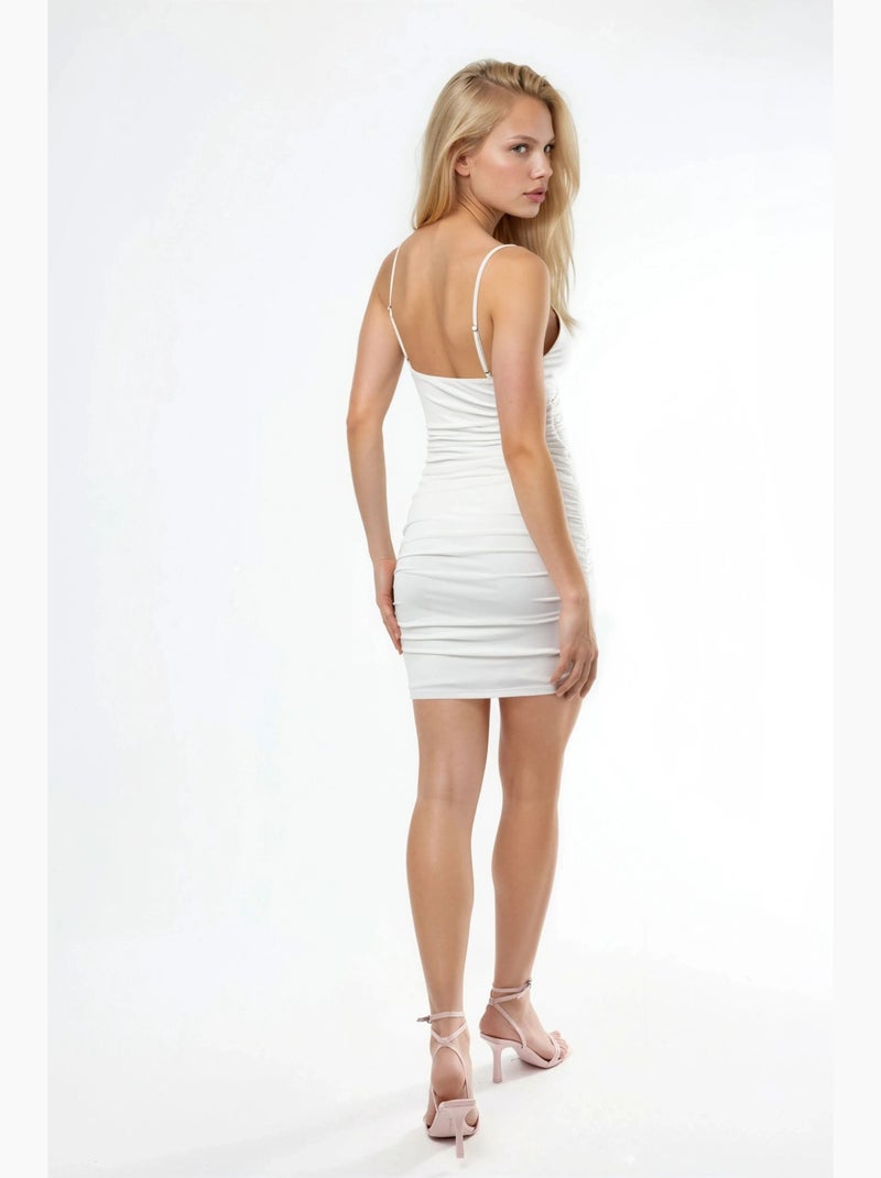 Gerimpelde sandy mini-jurk hiccup Wit - Kiabi