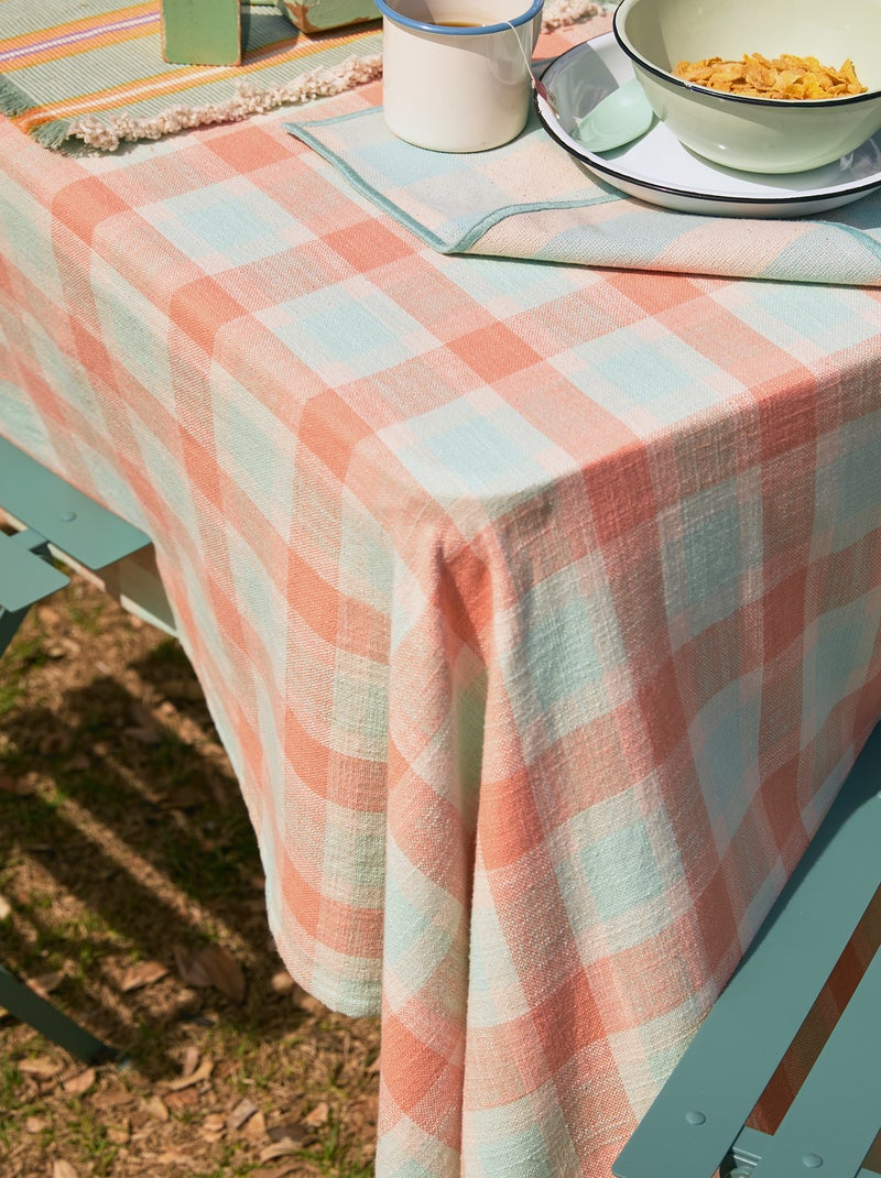 Geruit bedrukt tafelkleed Oranje - Kiabi