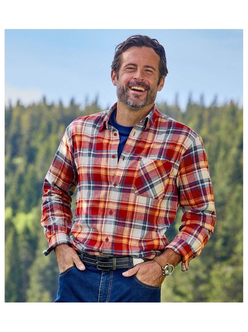 Geruit flanellen overhemd Atlas - ATLAS FOR MEN Rood - Kiabi