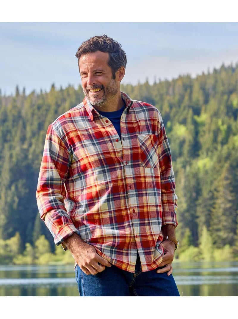 Geruit flanellen overhemd Atlas - ATLAS FOR MEN Rood - Kiabi