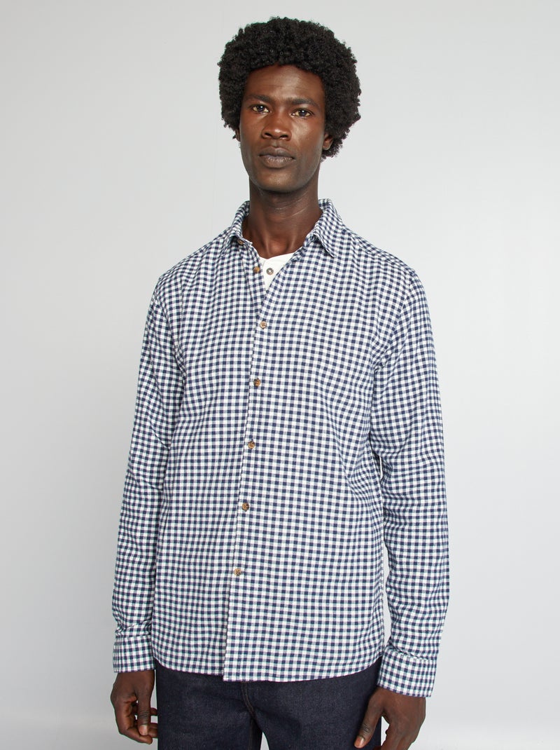 Geruit, flanellen overhemd BLAUW - Kiabi