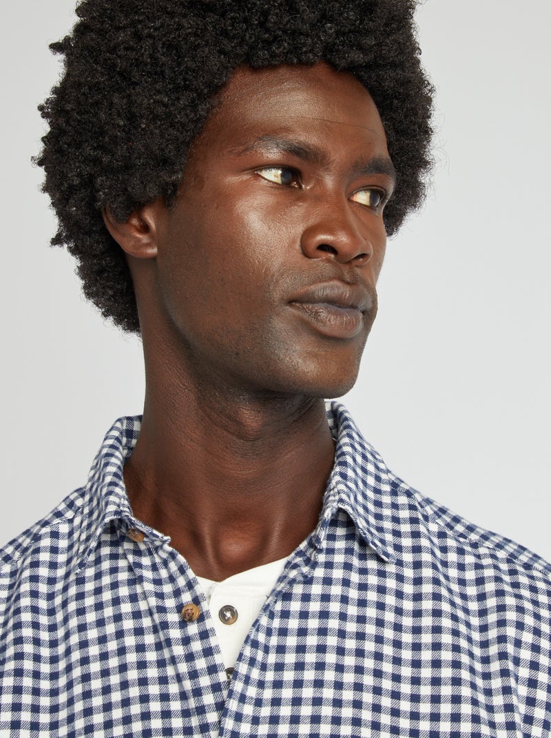 Geruit, flanellen overhemd BLAUW - Kiabi