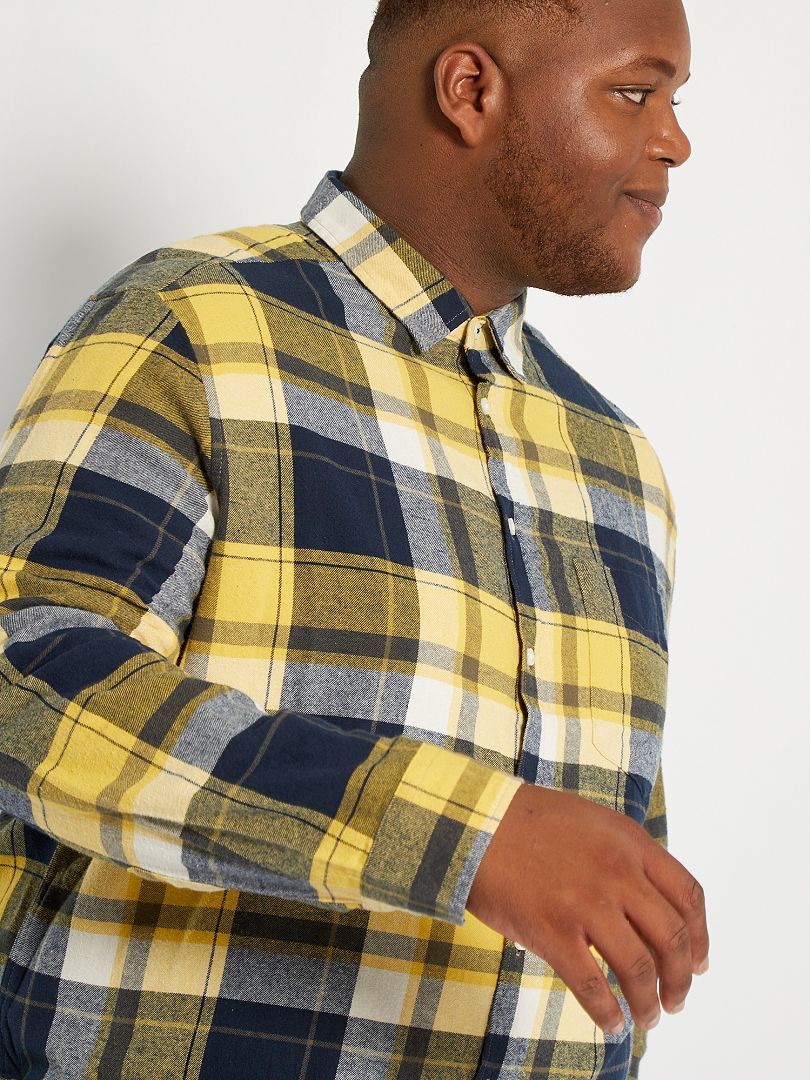 Geruit Flanellen Overhemd, Lange Mouwen, Buttondown Kraag Modern Fit Tot 8xl