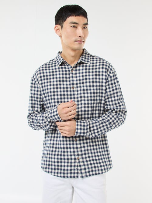 Geruit overhemd van katoenflanel - Kiabi