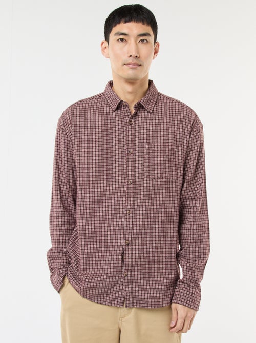 Geruit overhemd van katoenflanel - Kiabi