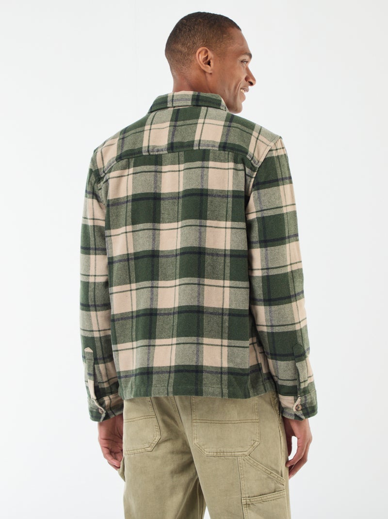 Geruit overshirt Kaki - Kiabi