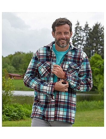 Geruit overshirt van fleece - ATLAS FOR MEN