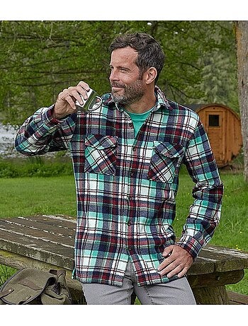 Geruit overshirt van fleece - ATLAS FOR MEN