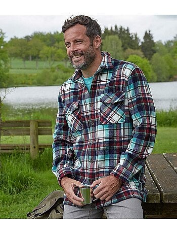 Geruit overshirt van fleece - ATLAS FOR MEN