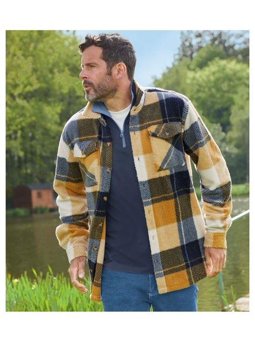 Geruit overshirt van sherpa   - ATLAS FOR MEN - Kiabi
