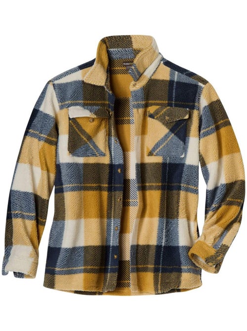 Geruit overshirt van sherpa   - atlas for men - Kiabi