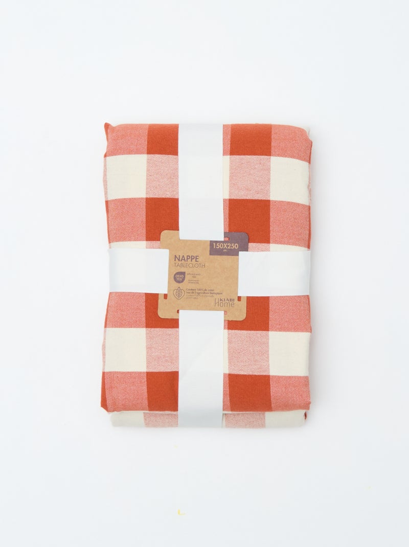 Geruit tafelkleed 150 x 250 cm - Kiabi Home Oranje - Kiabi