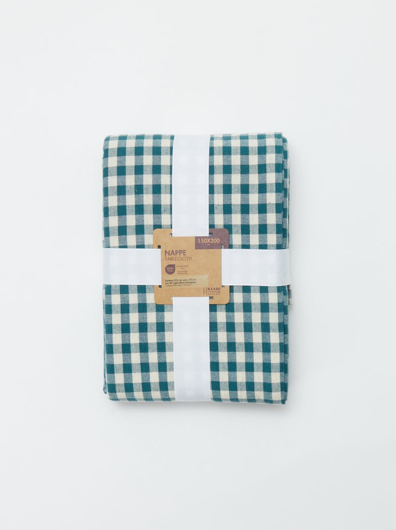 Geruit tafelkleed 150 x 300 cm - Kiabi Home GROEN - Kiabi