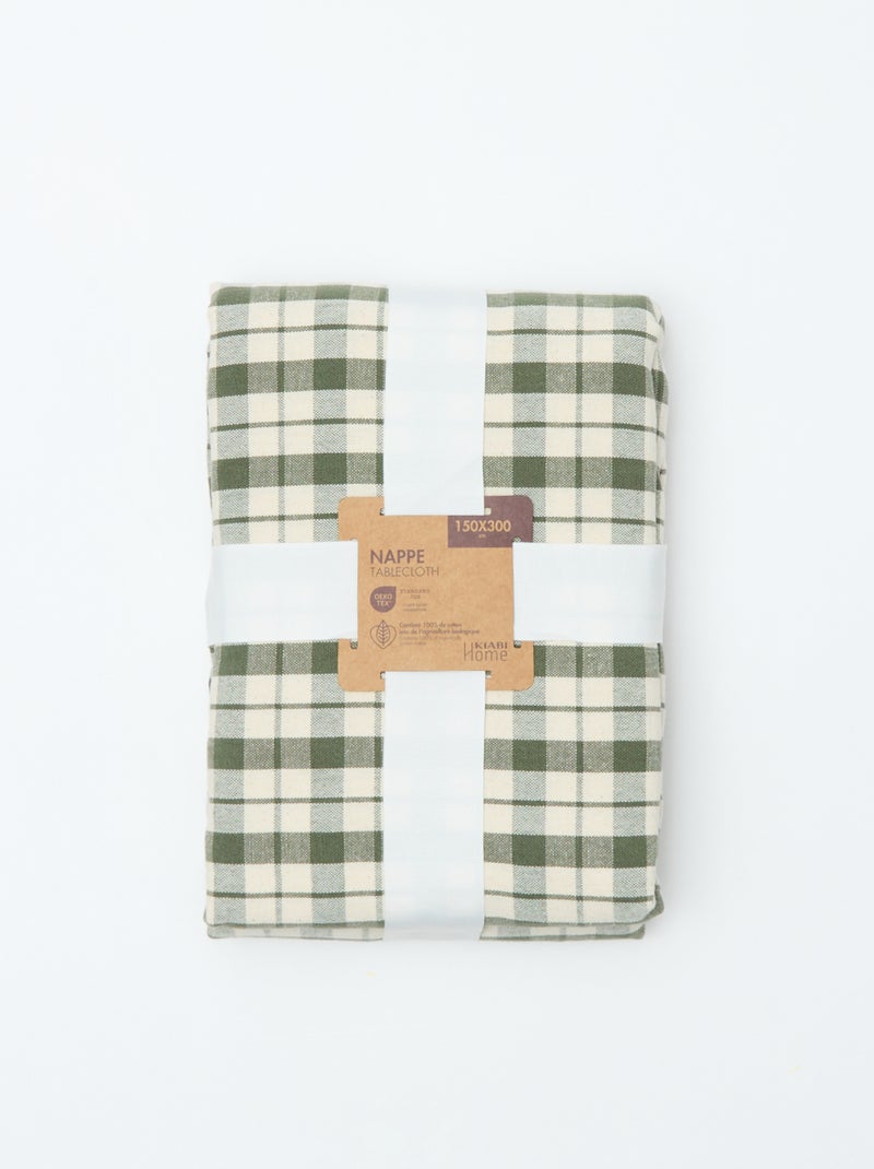 Geruit tafelkleed 150 x 300 cm - Kiabi Home Kaki - Kiabi