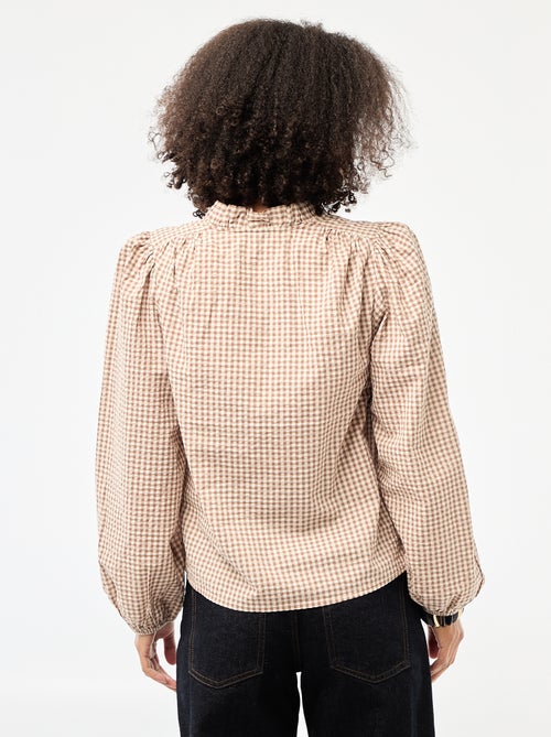 Geruite blouse met lange mouwen - Kiabi