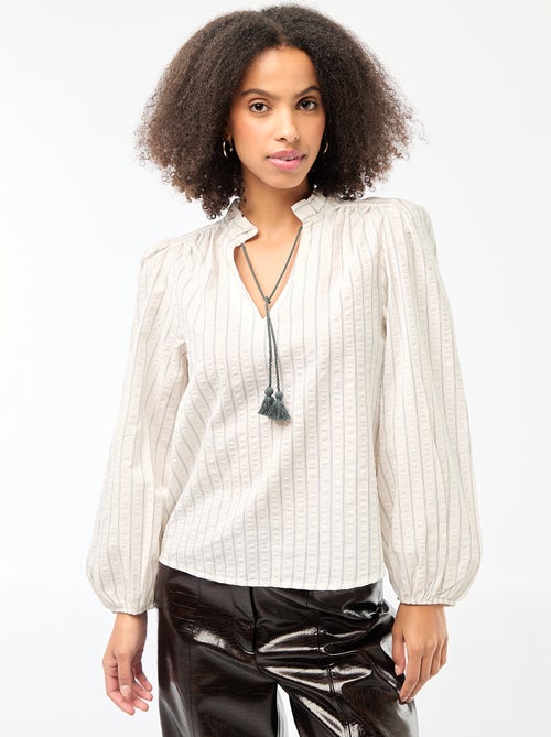 Geruite blouse met lange mouwen - Kiabi