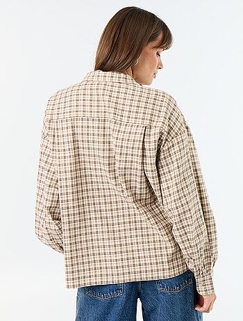 Geruite blouse met lange mouwen