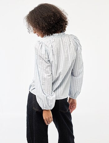 Geruite blouse met lange mouwen