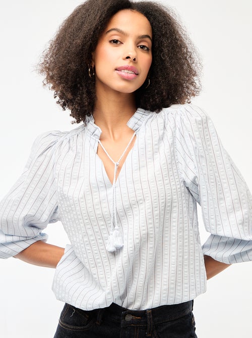 Geruite blouse met lange mouwen - Kiabi