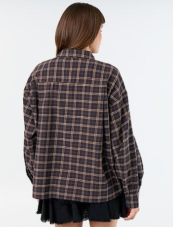 Geruite blouse met lange mouwen