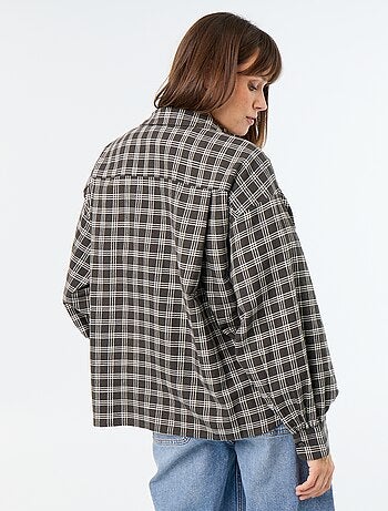 Geruite blouse met lange mouwen