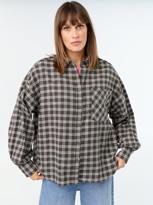 Geruite blouse met lange mouwen - Kiabi Geruite blouse met lange mouwen - Kiabi