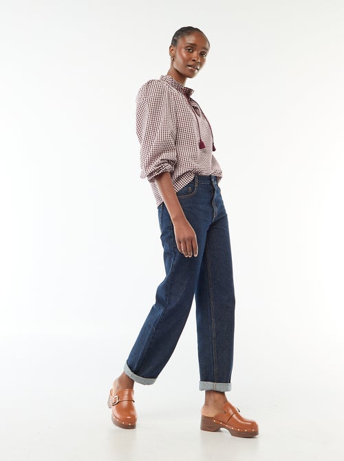 Geruite blouse met lange mouwen - Kiabi