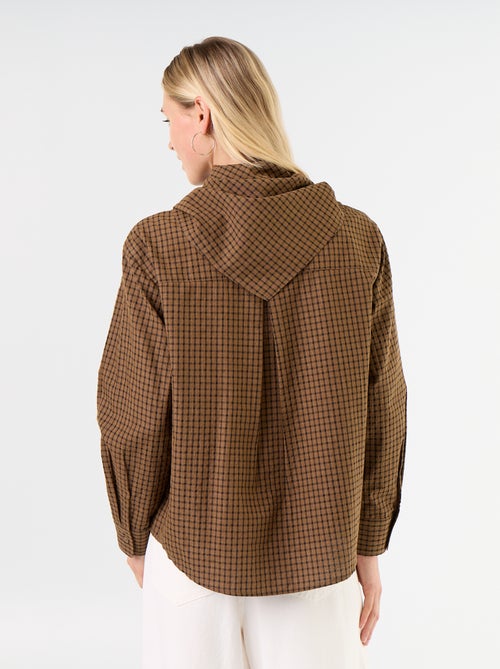 Geruite blouse met sjaal - Kiabi