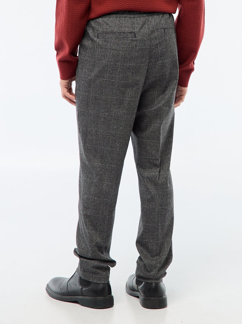 Geruite broek in joggingstijl Zwart - Kiabi