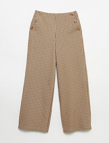 Geruite broek met wijde pasvorm