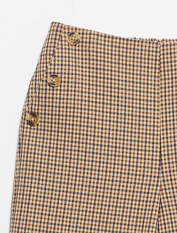 Geruite broek met wijde pasvorm