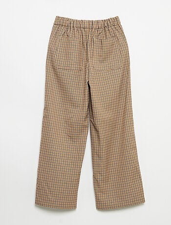 Geruite broek met wijde pasvorm